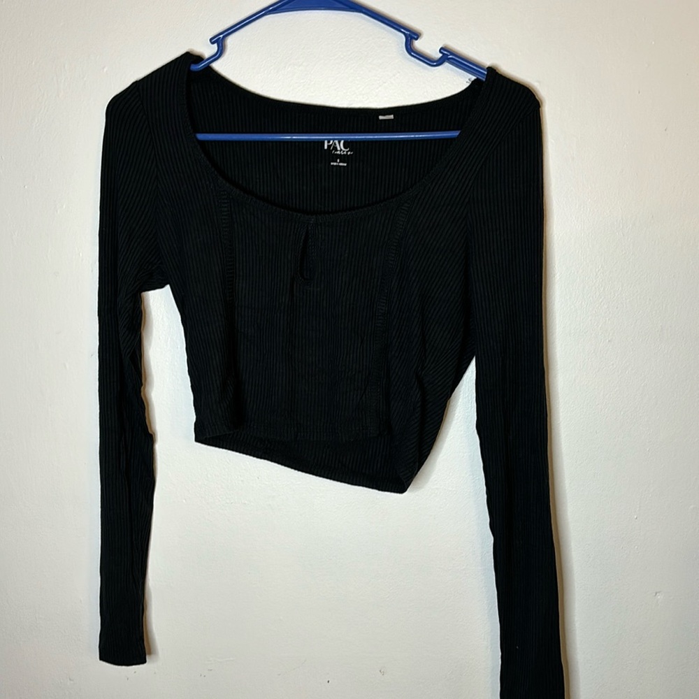 Pacsun Long Sleeve Black Crop Top Size S Used